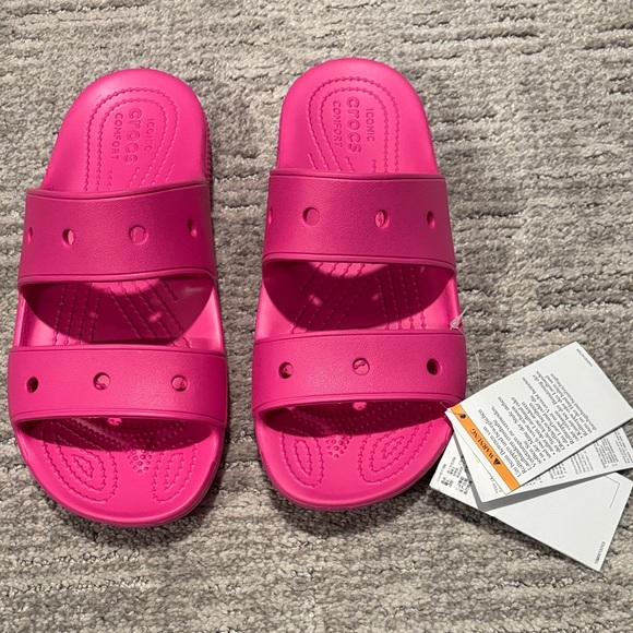 CROCS Other - CROCS Vibrant Pink Slide Sandals size 7